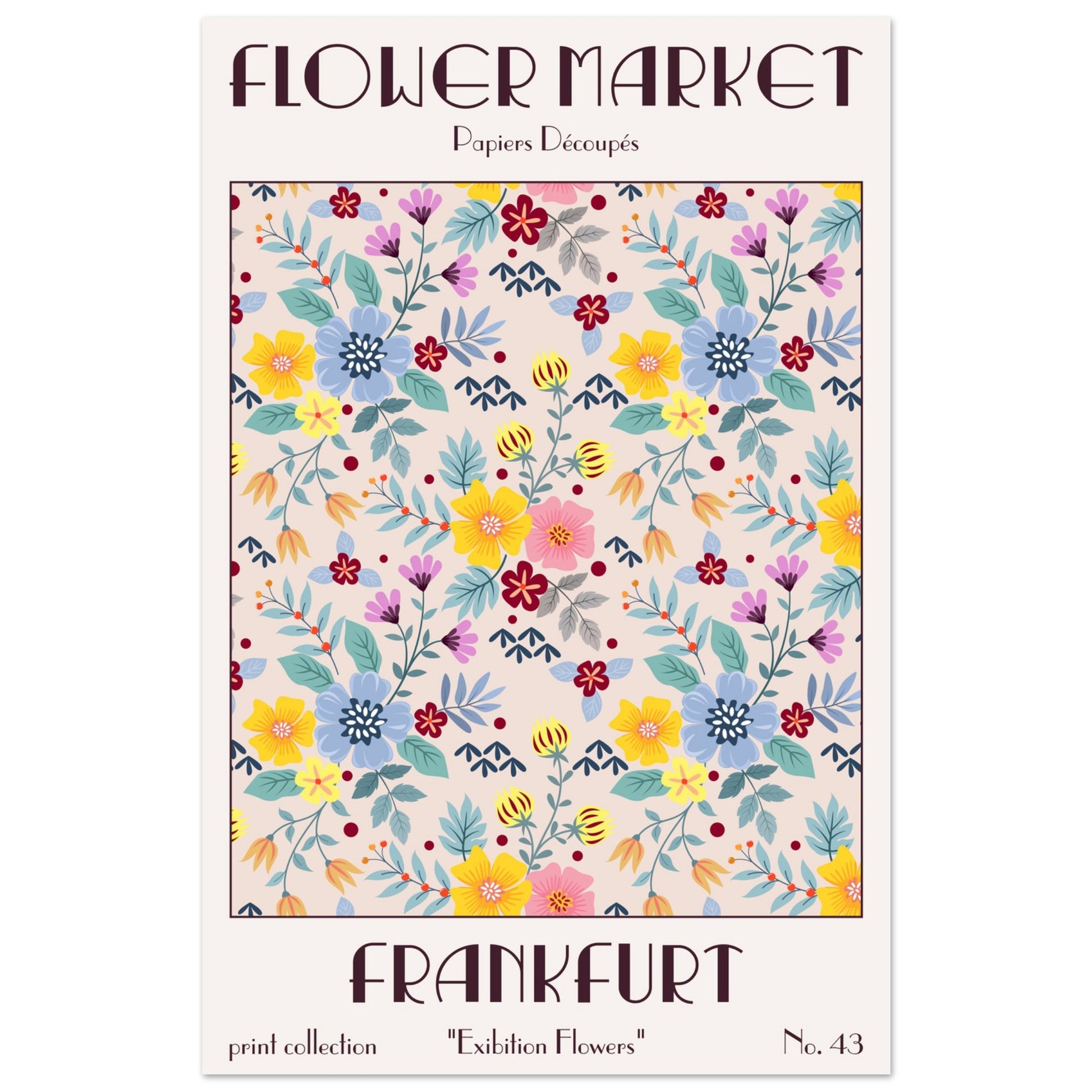 Frankfurt Flower Market Exhibition art print featuring vibrant blooms