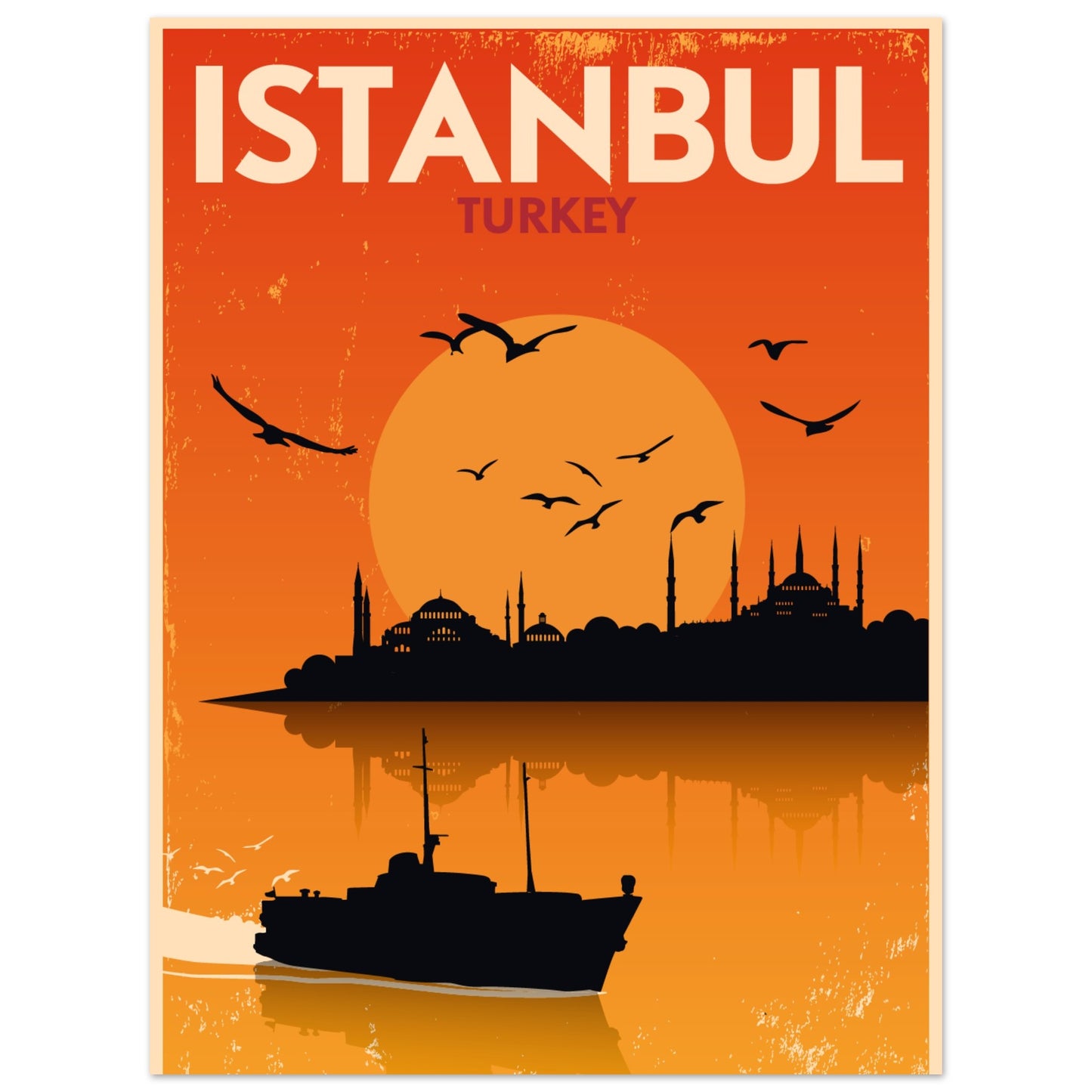 Istanbul City Art Print - Vintage Aesthetic