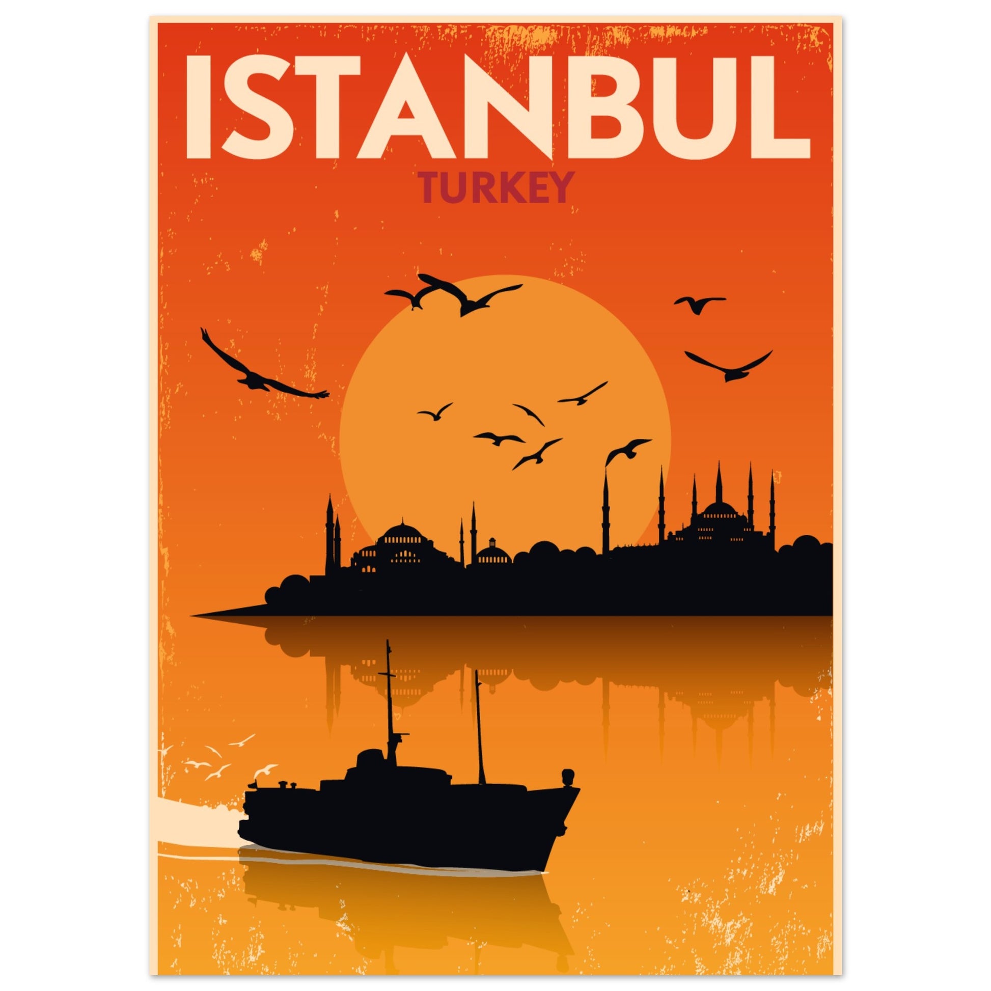 Istanbul City Art Print - Vintage Aesthetic