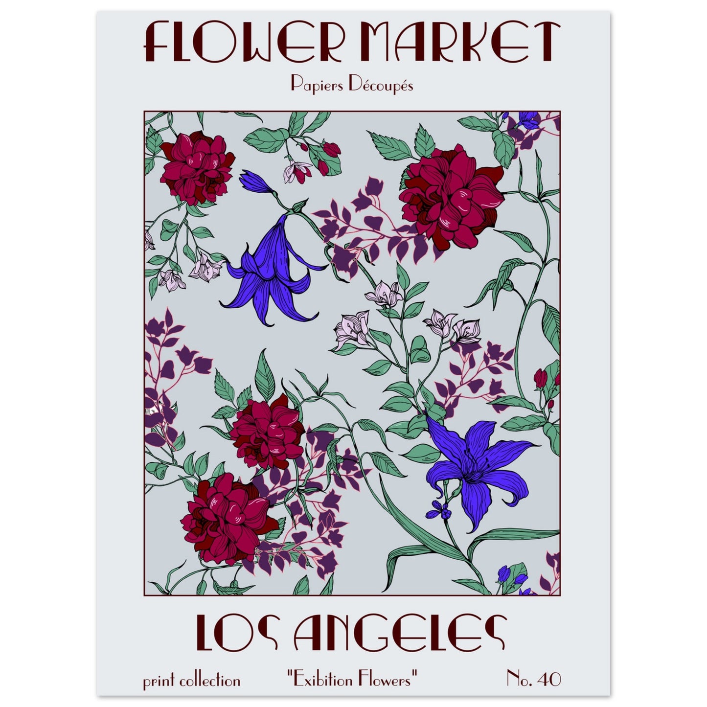 Los Angeles Flower Market exhibition art print featuring vibrant blooms