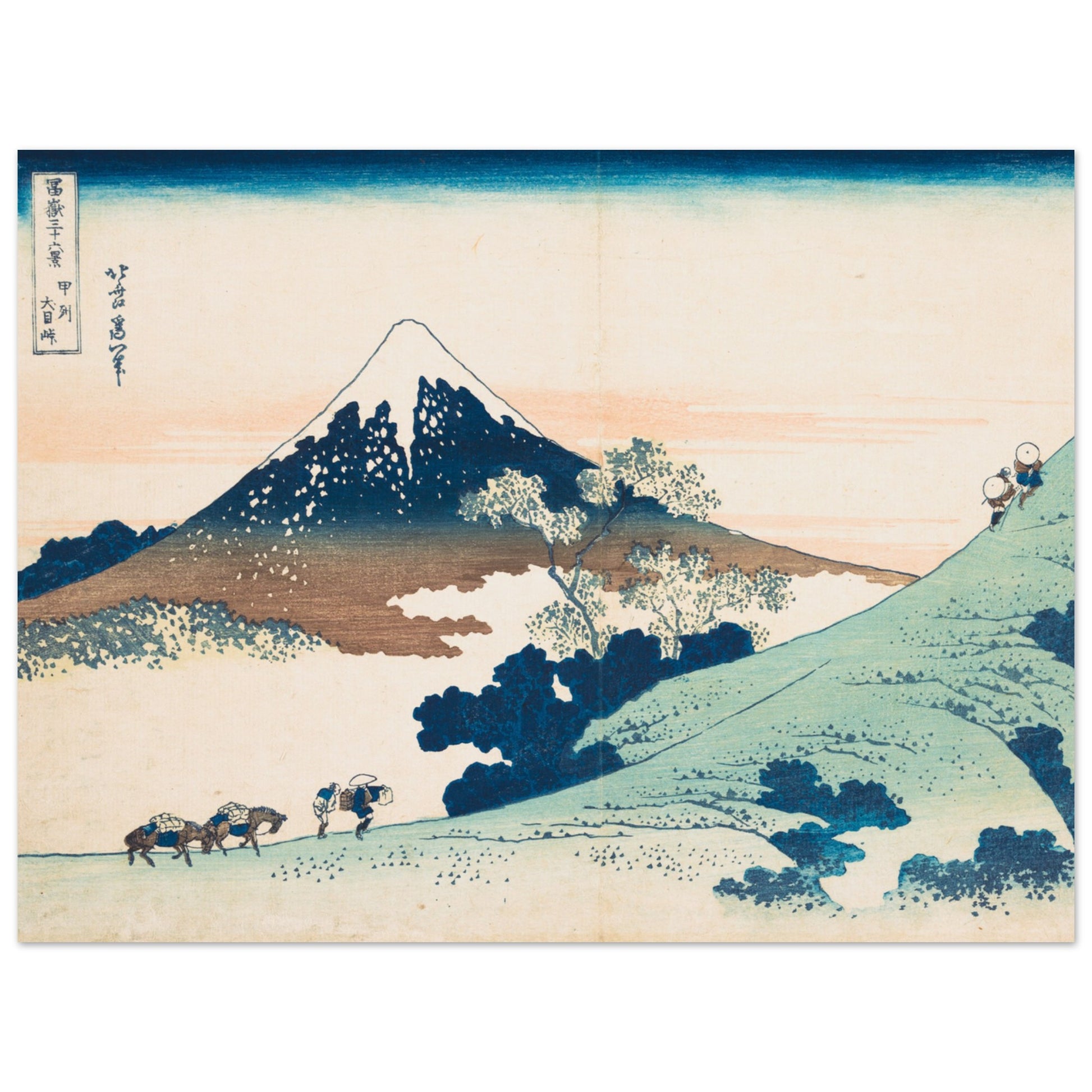 Fuji from Inume Pass - by Katsushika Hokusai