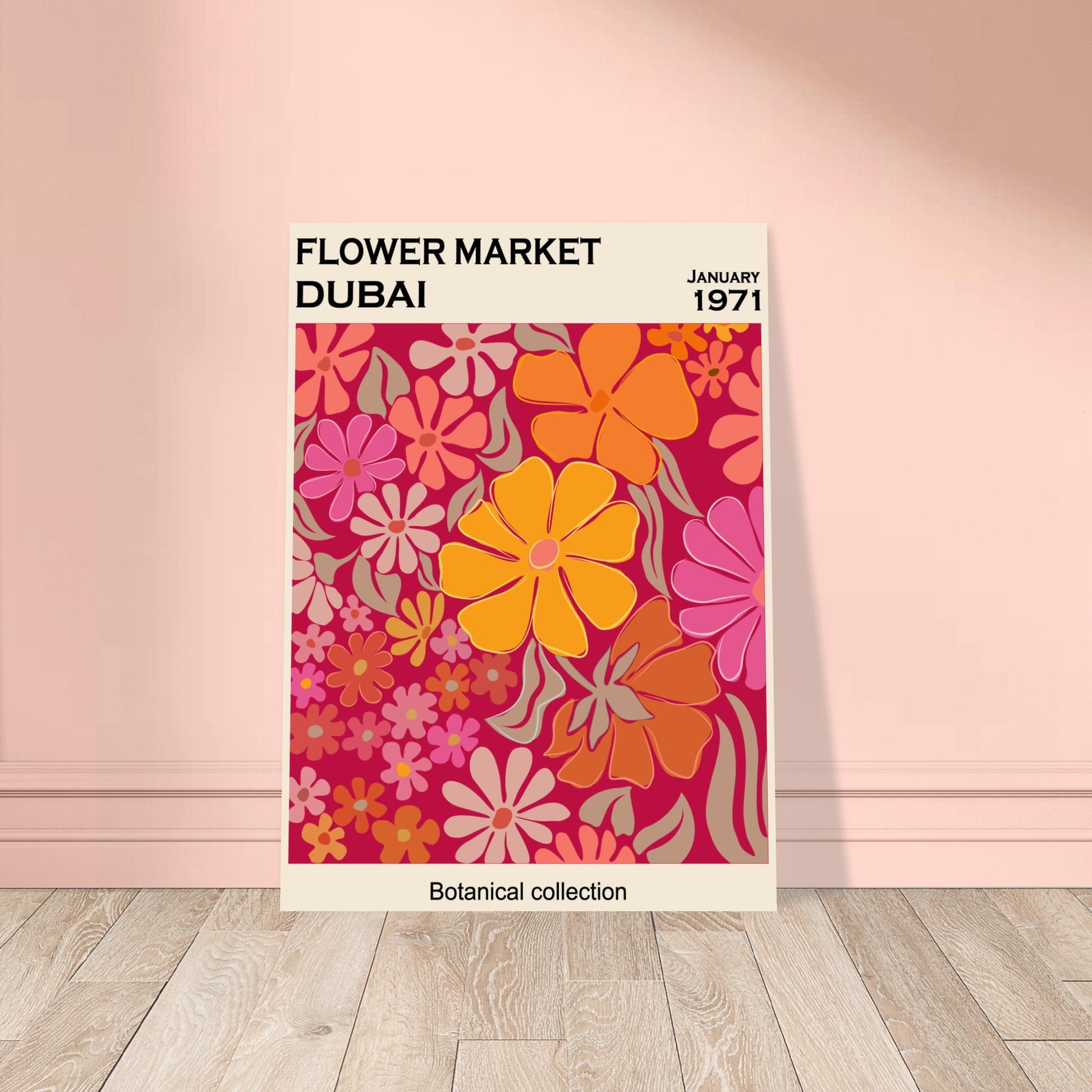 Dubai Flower Market Botanical Collection art print featuring opulent blooms