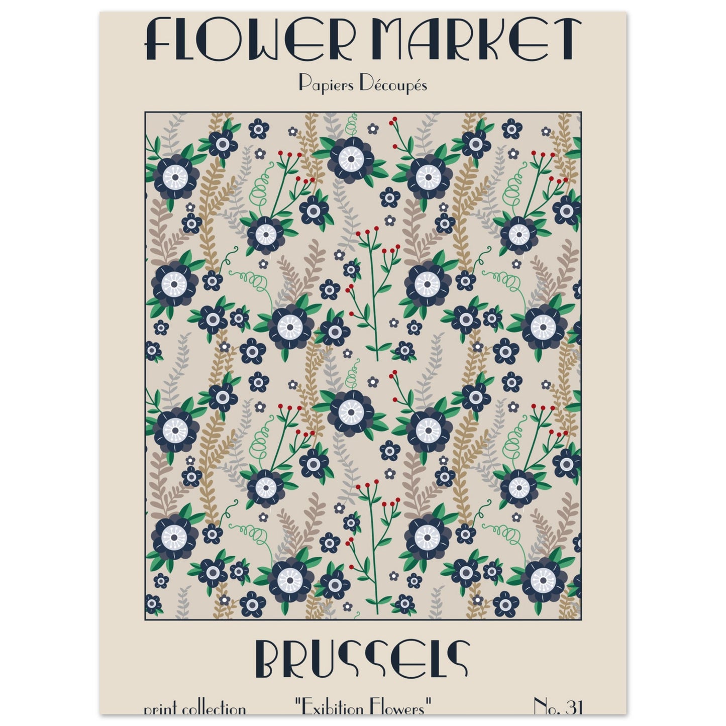 Brussels Flower Market exhibition art print