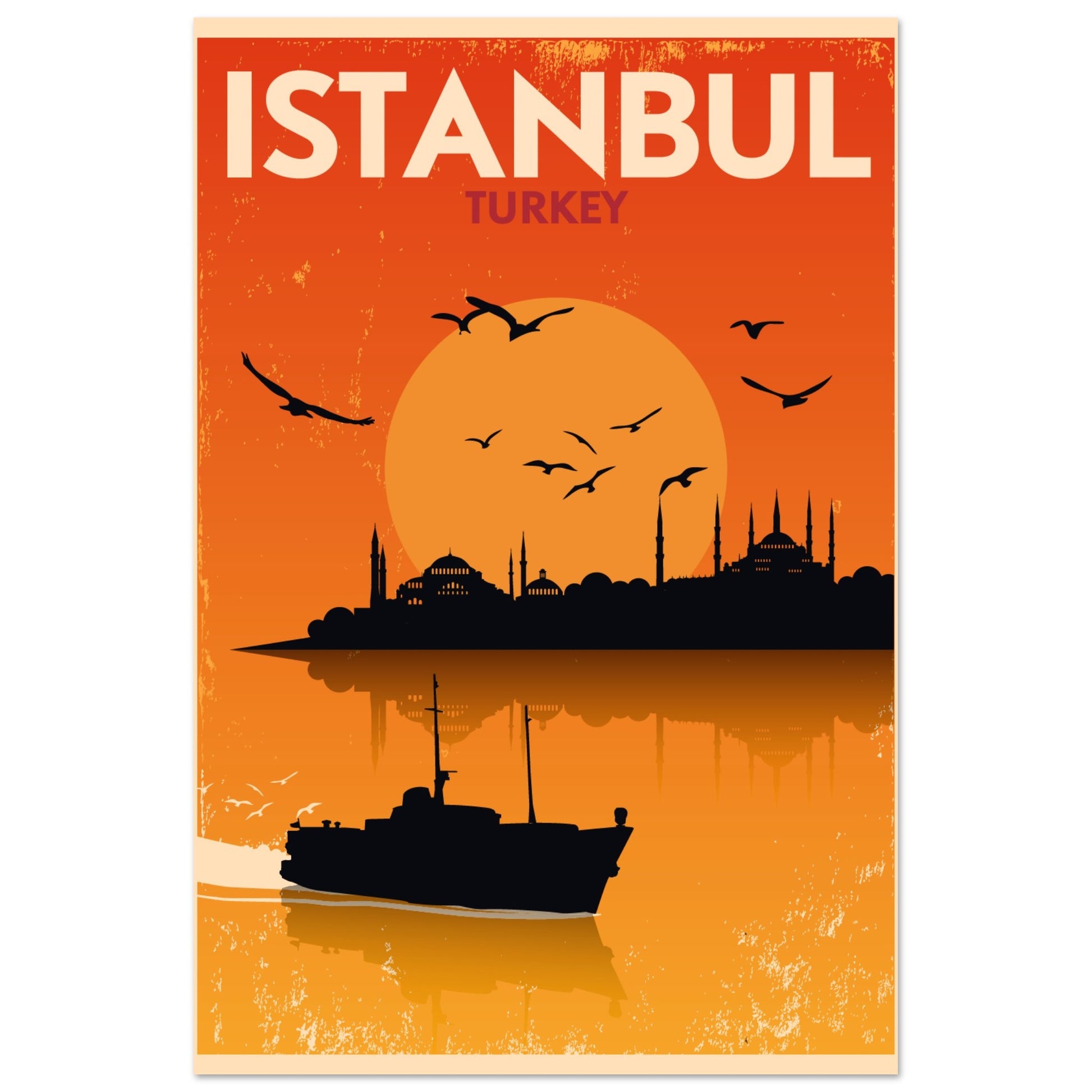 Istanbul City Art Print - Vintage Aesthetic