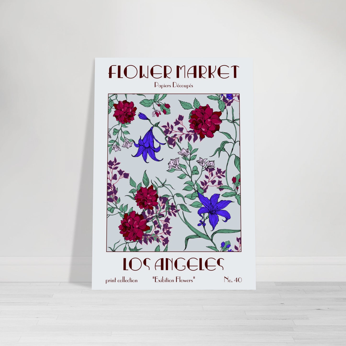 Los Angeles Flower Market exhibition art print featuring vibrant blooms