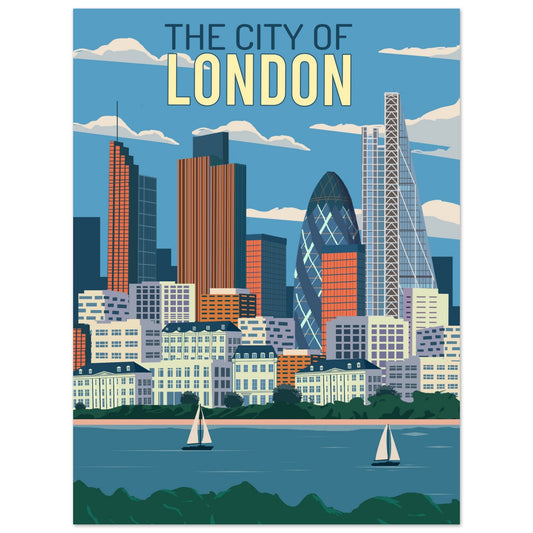 London City Art Print - Elegant Retro Poster