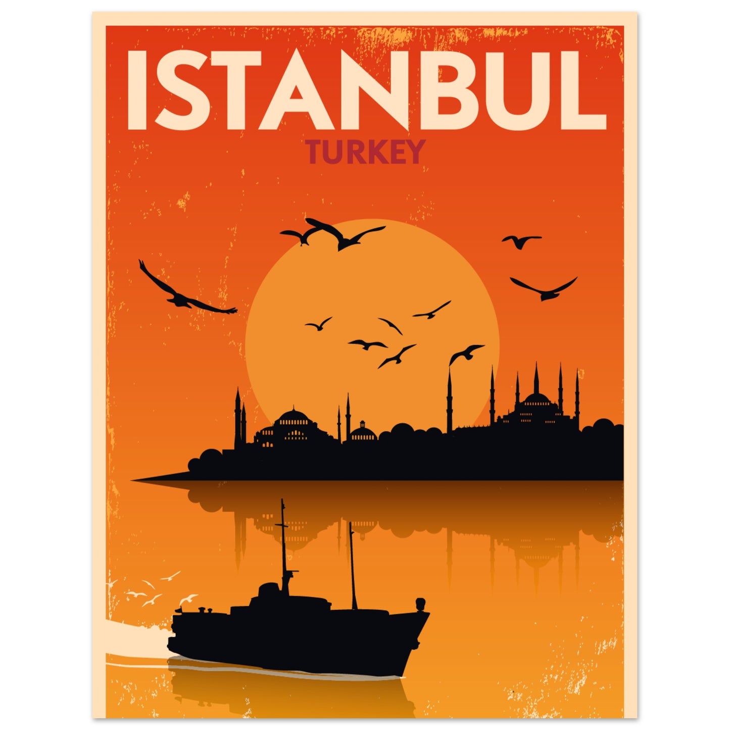 Istanbul City Art Print - Vintage Aesthetic