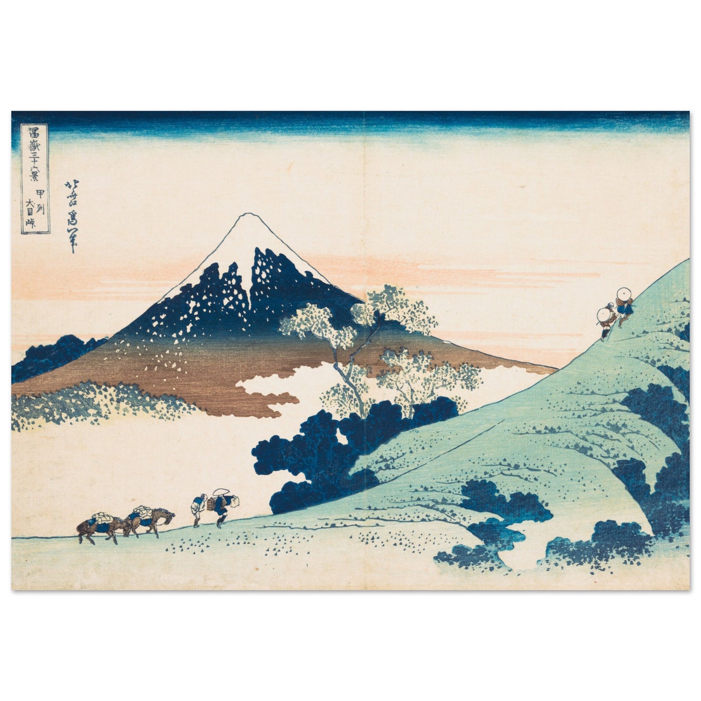 Fuji from Inume Pass - by Katsushika Hokusai