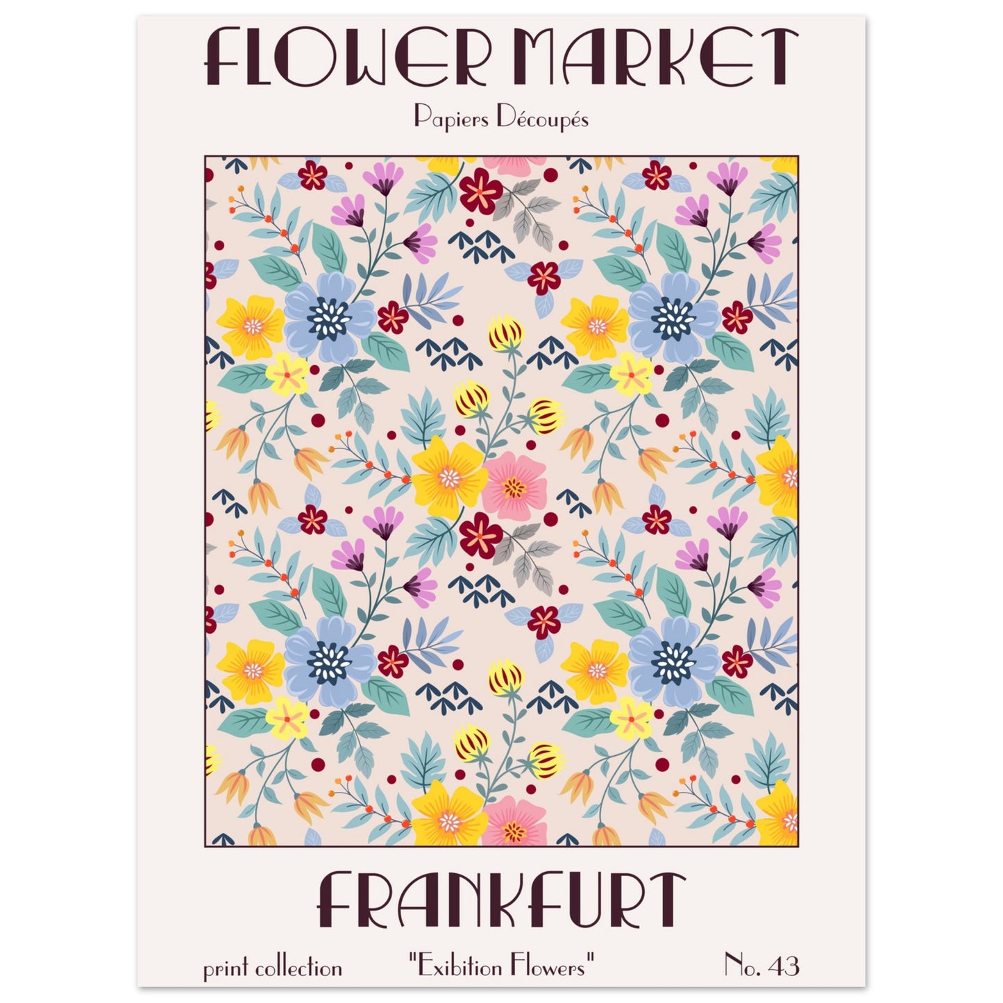 Frankfurt Flower Market Exhibition art print featuring vibrant blooms