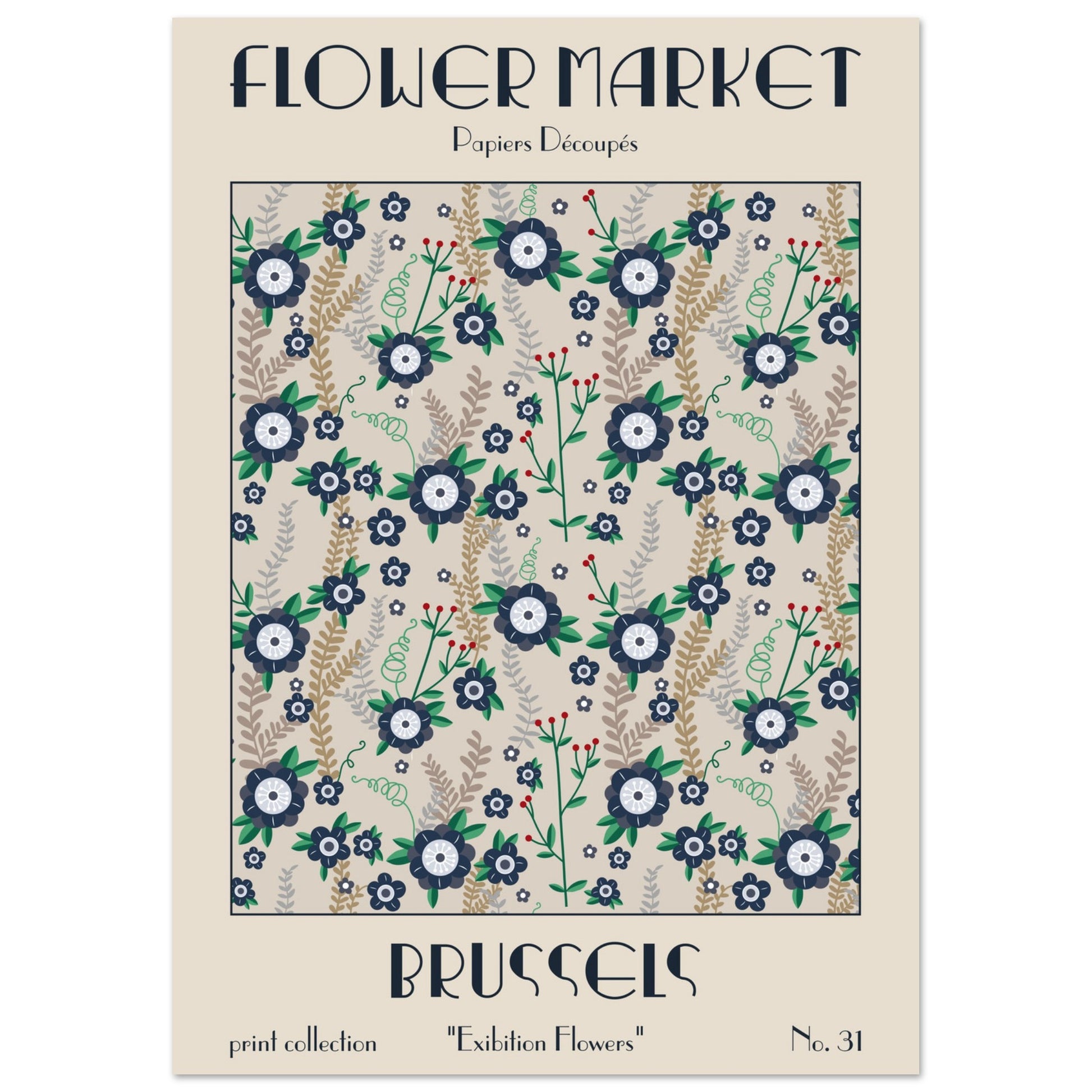 Brussels Flower Market exhibition art print