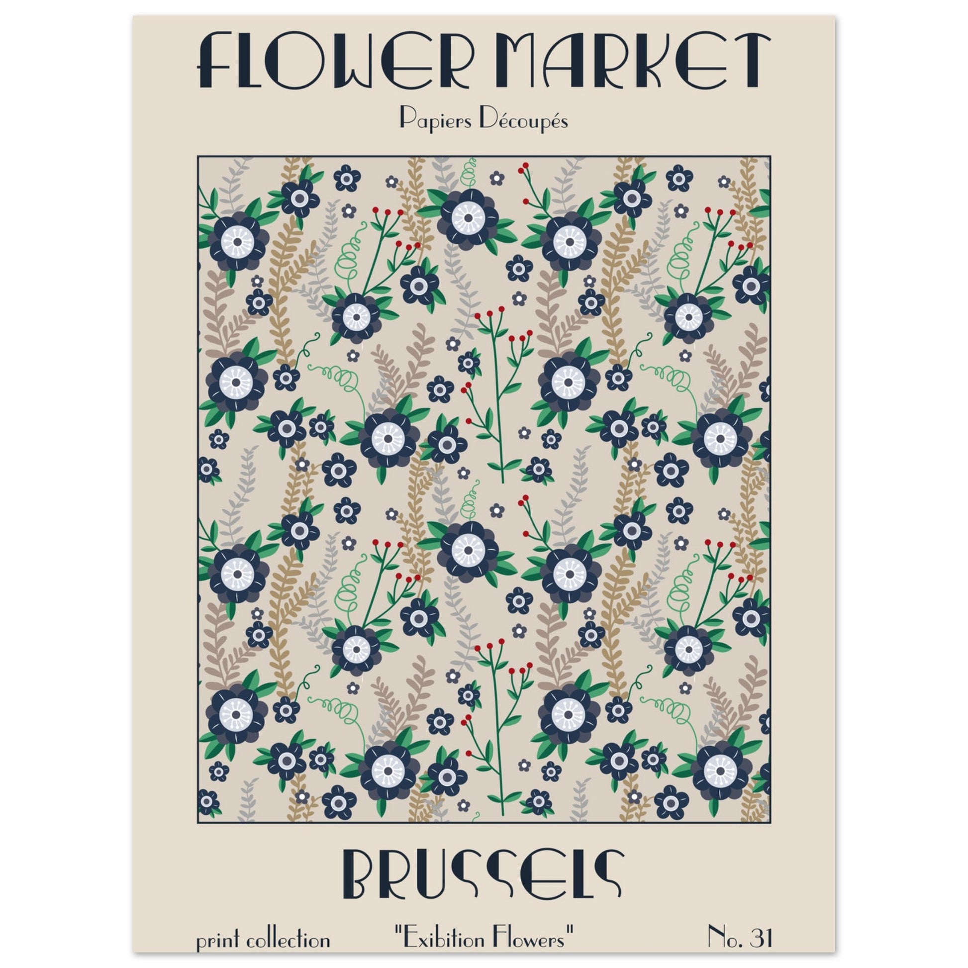 Brussels Flower Market exhibition art print