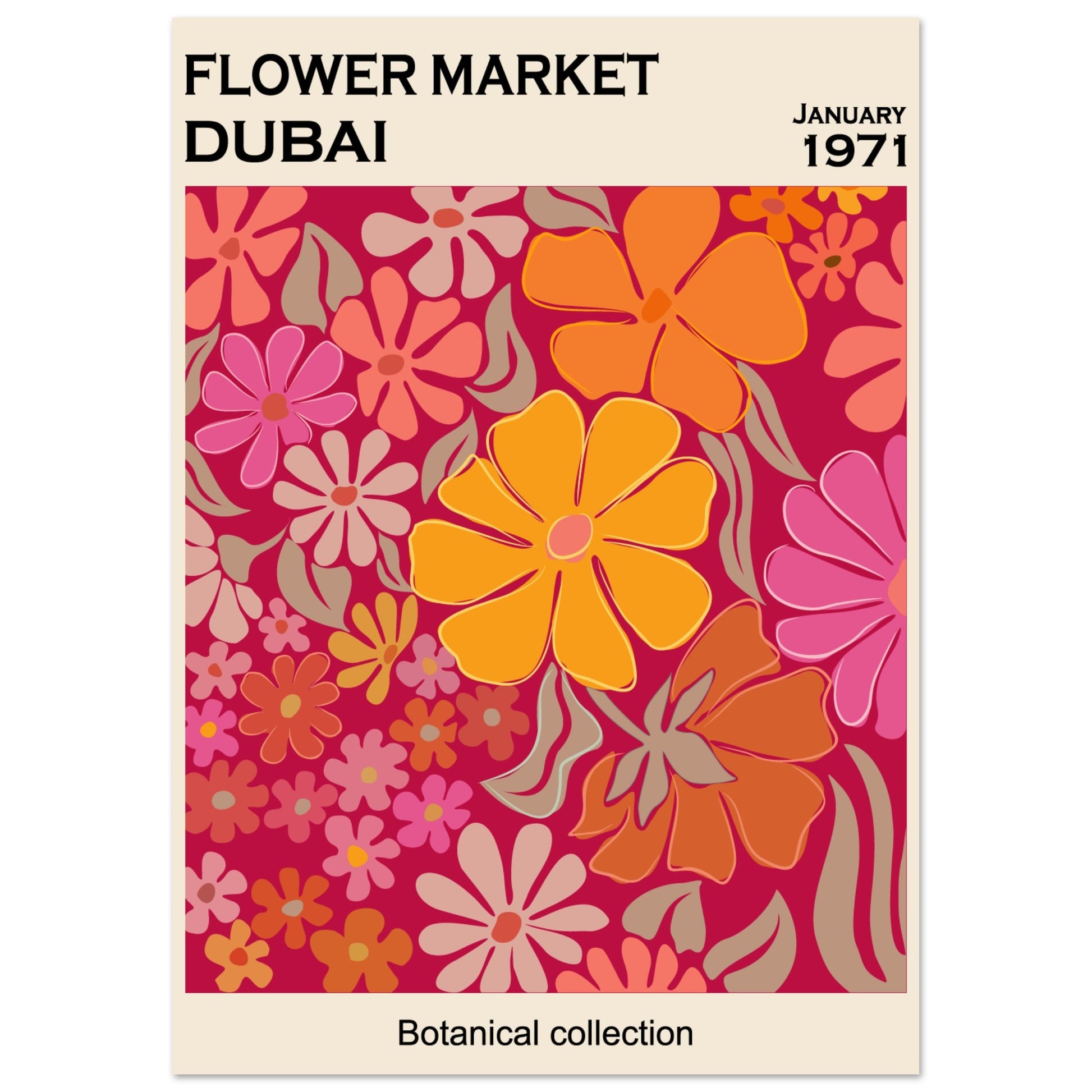 Dubai Flower Market Botanical Collection art print featuring opulent blooms