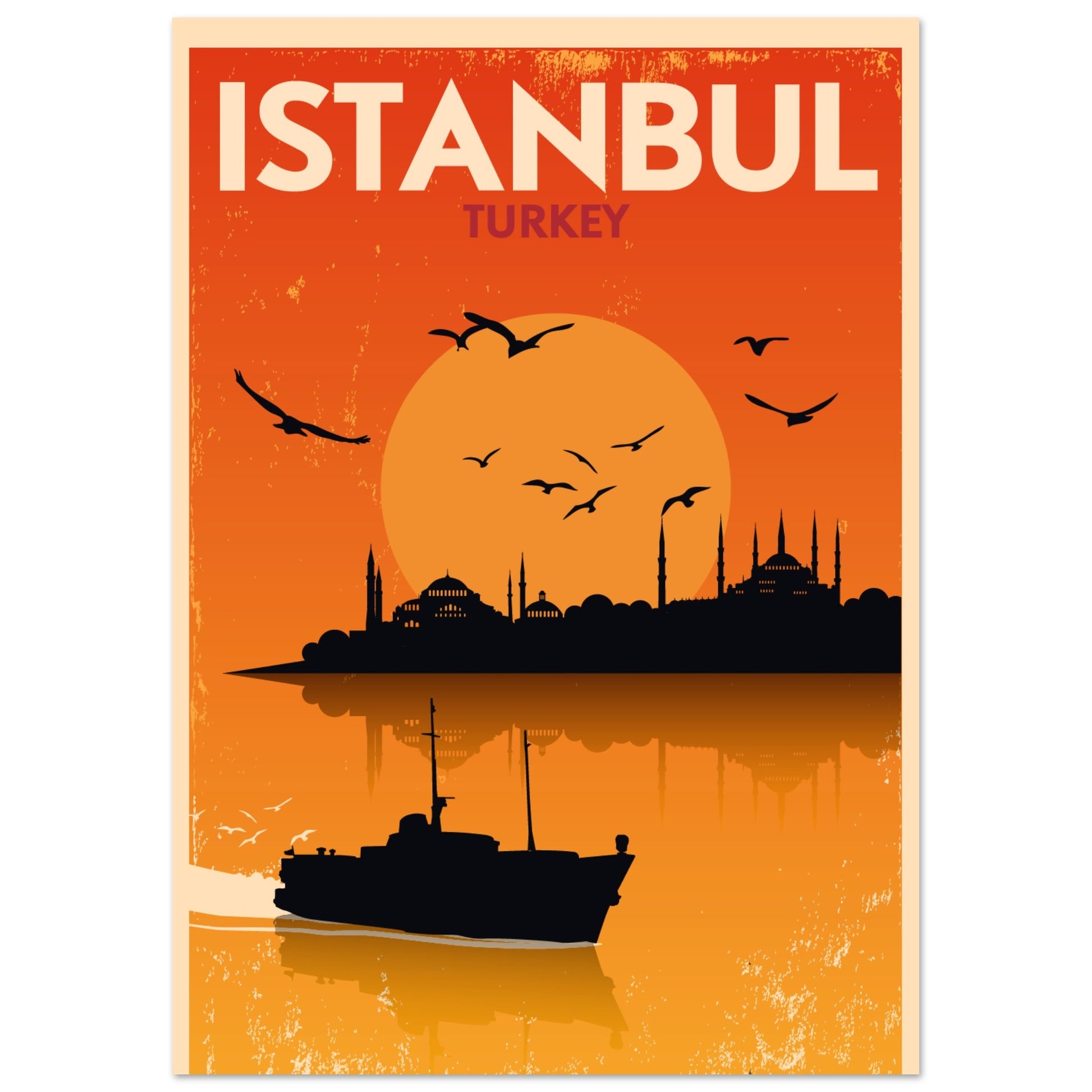 Istanbul City Art Print - Vintage Aesthetic