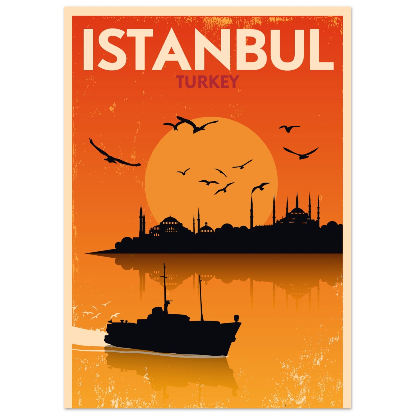 Istanbul City Art Print - Vintage Aesthetic