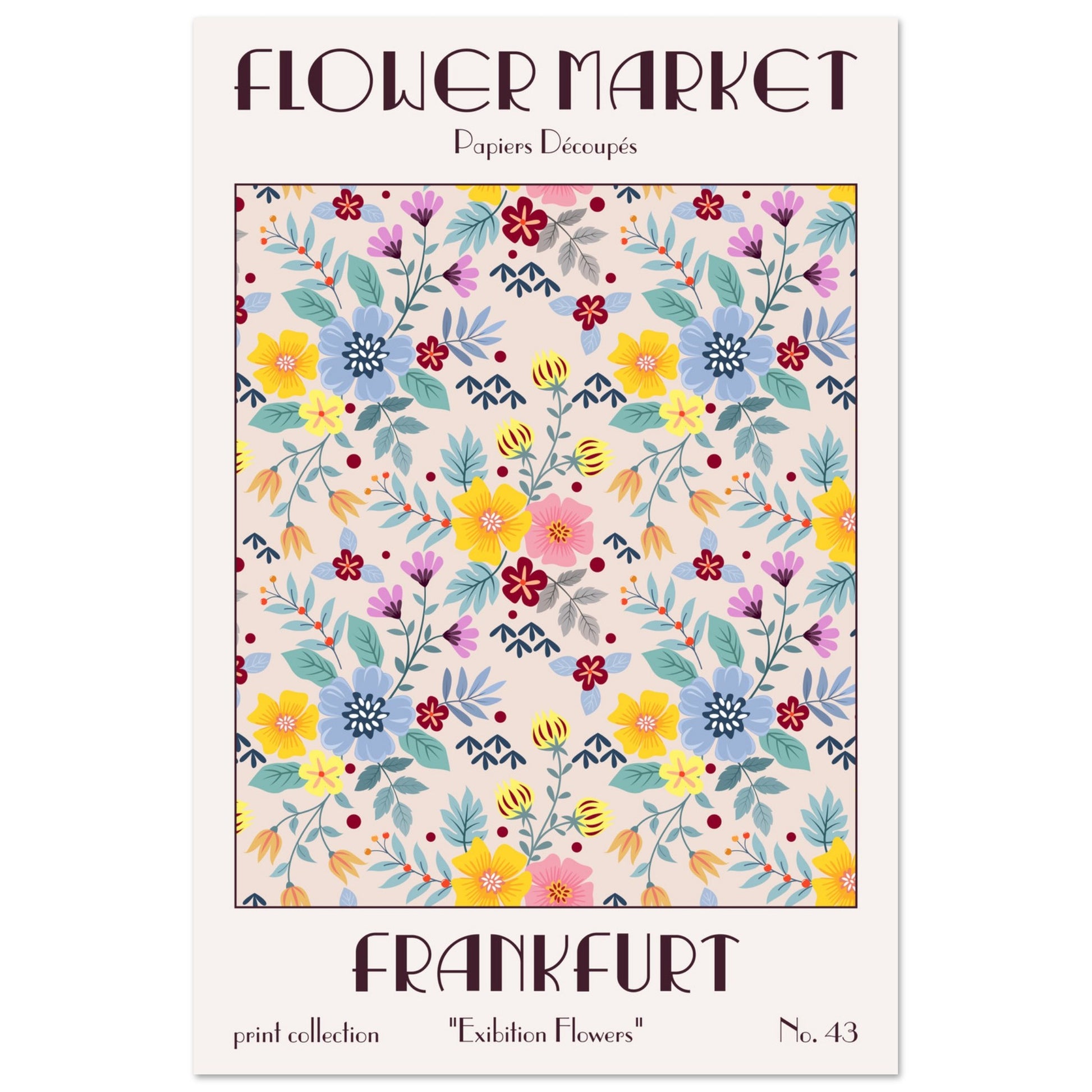 Frankfurt Flower Market Exhibition art print featuring vibrant blooms