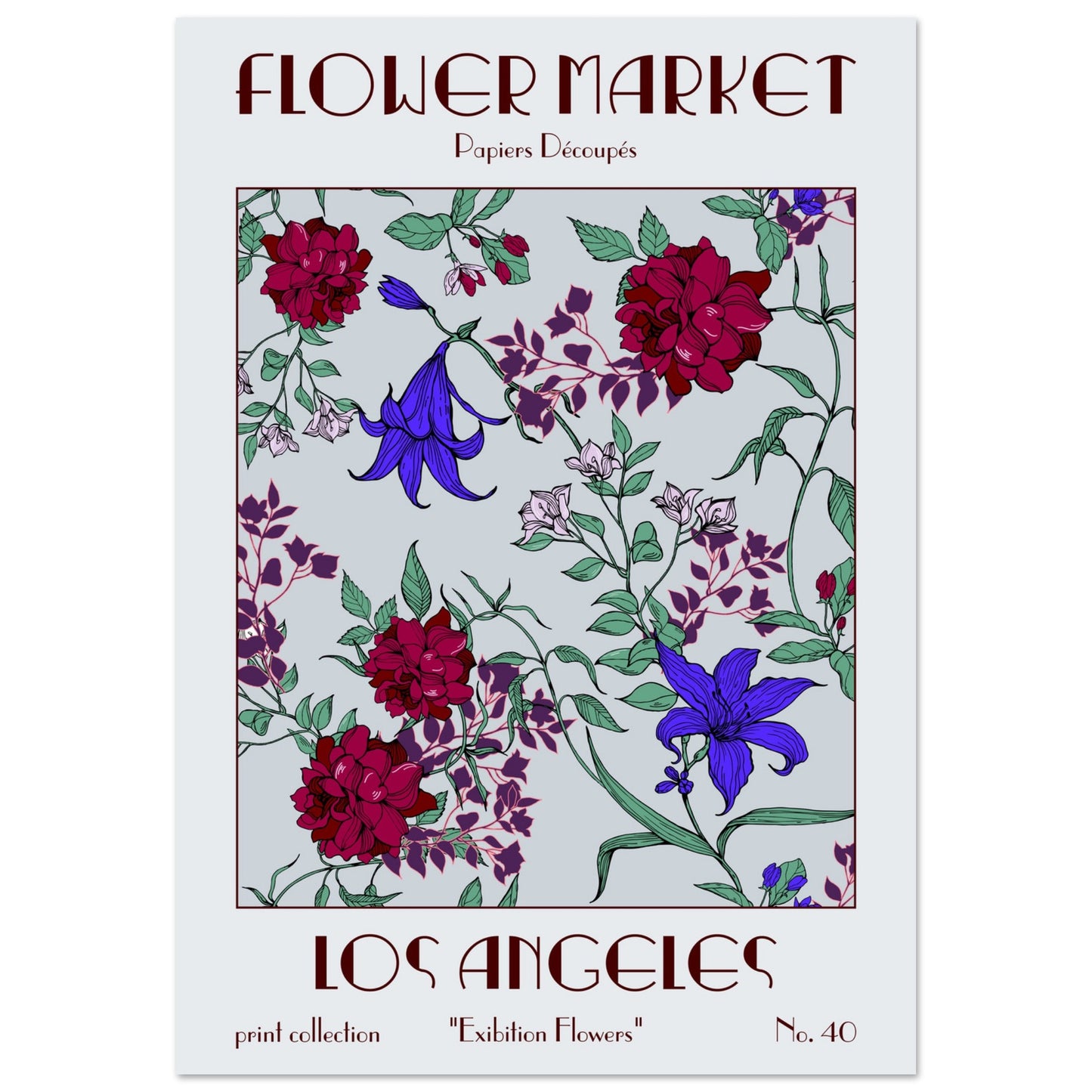 Los Angeles Flower Market exhibition art print featuring vibrant blooms