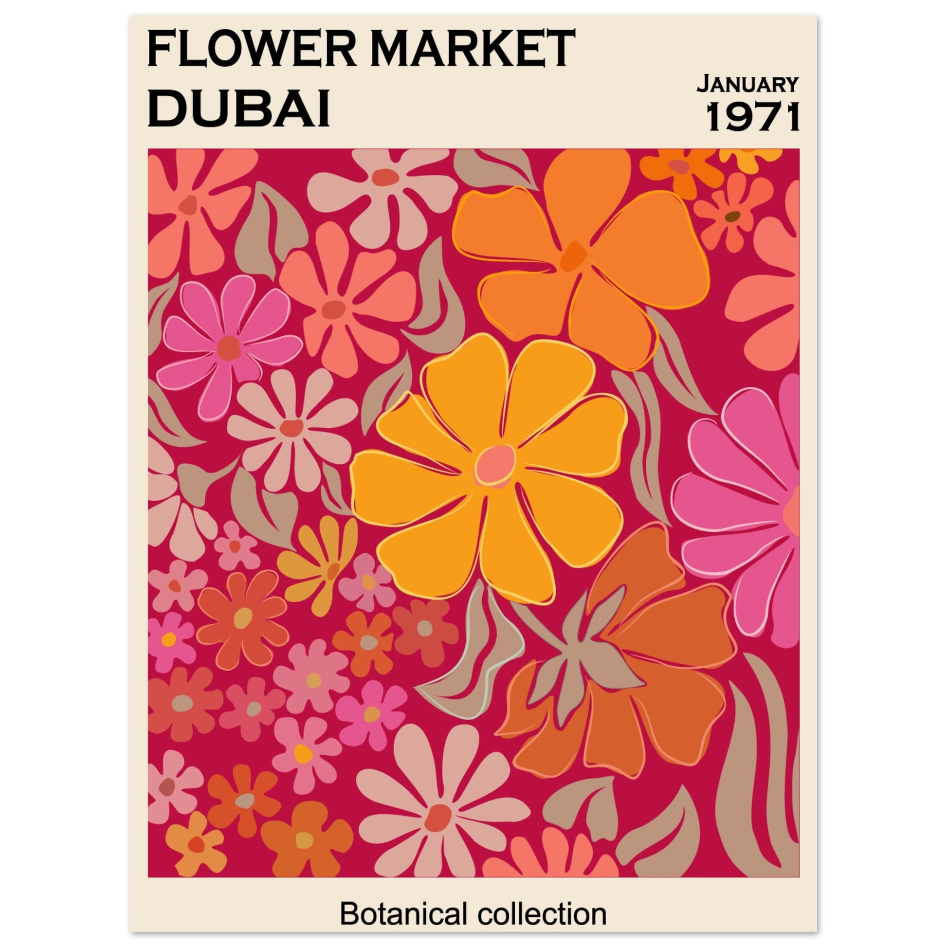 Dubai Flower Market Botanical Collection art print featuring opulent blooms