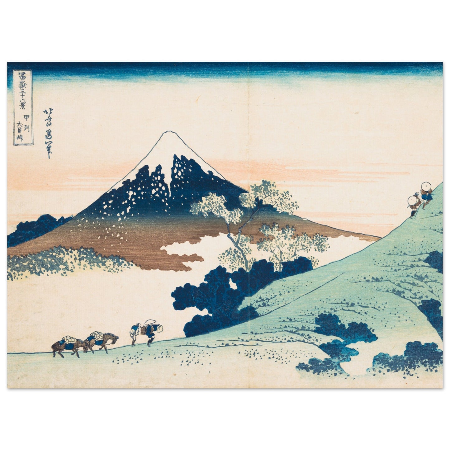 Fuji from Inume Pass - by Katsushika Hokusai