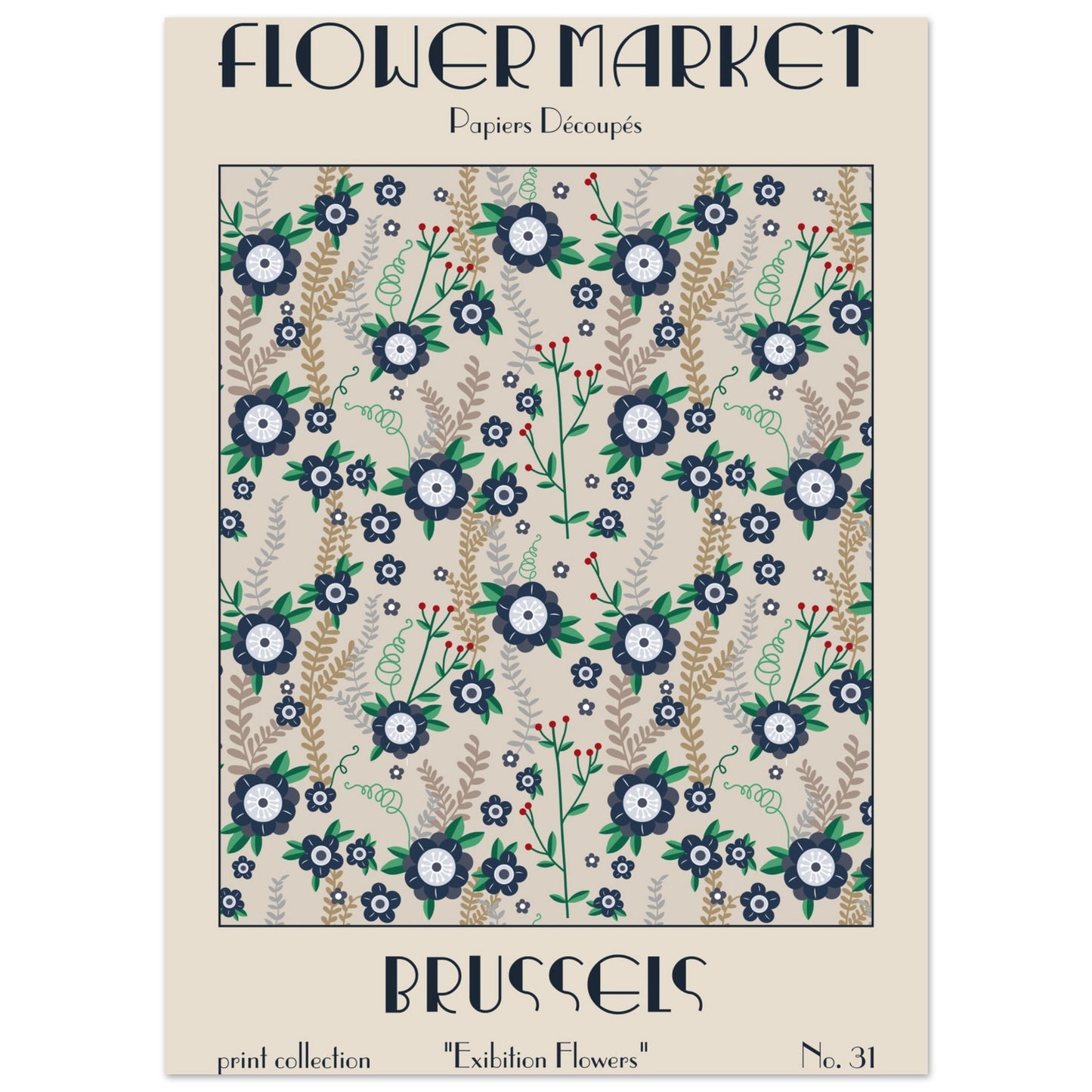 Brussels Flower Market exhibition art print