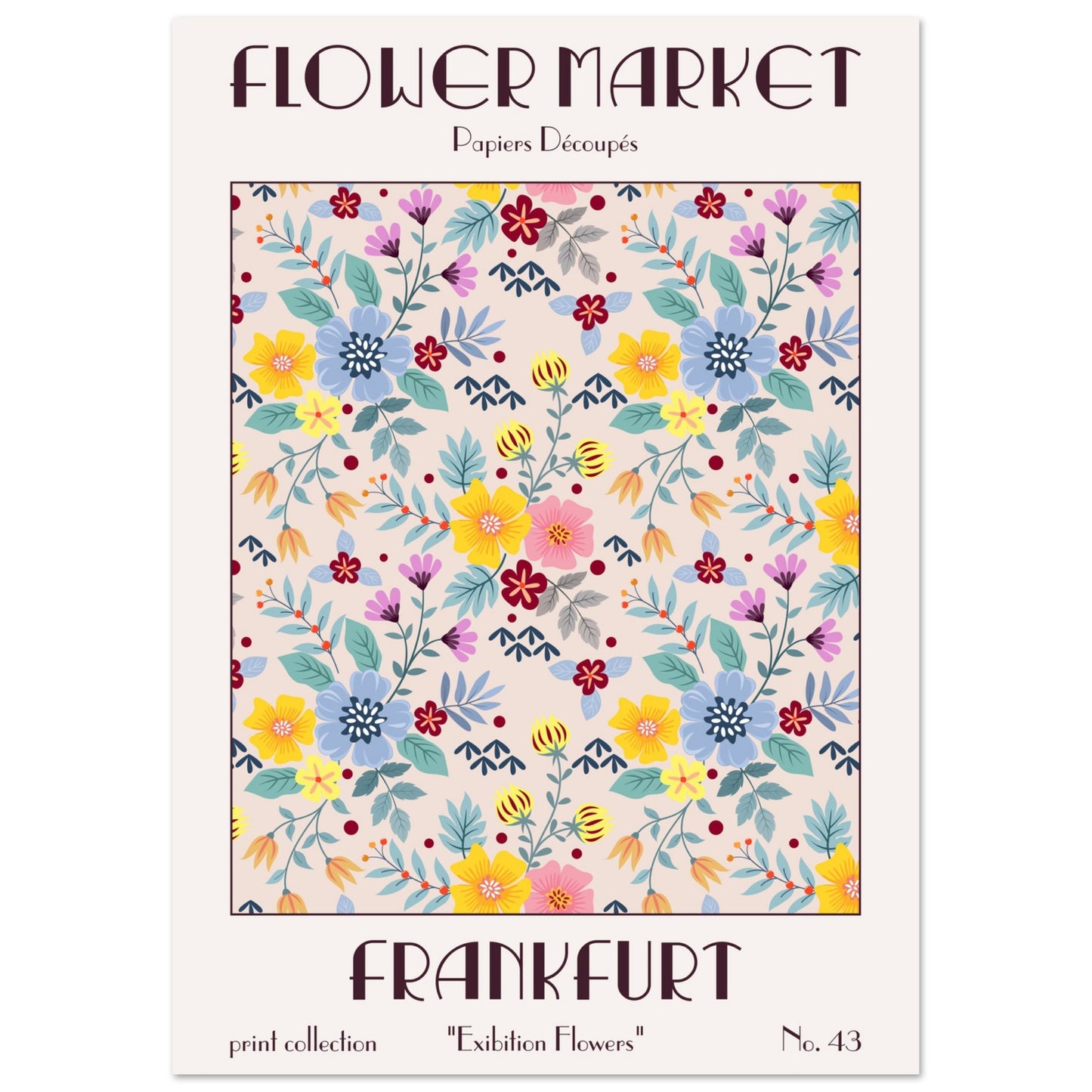 Frankfurt Flower Market Exhibition art print featuring vibrant blooms