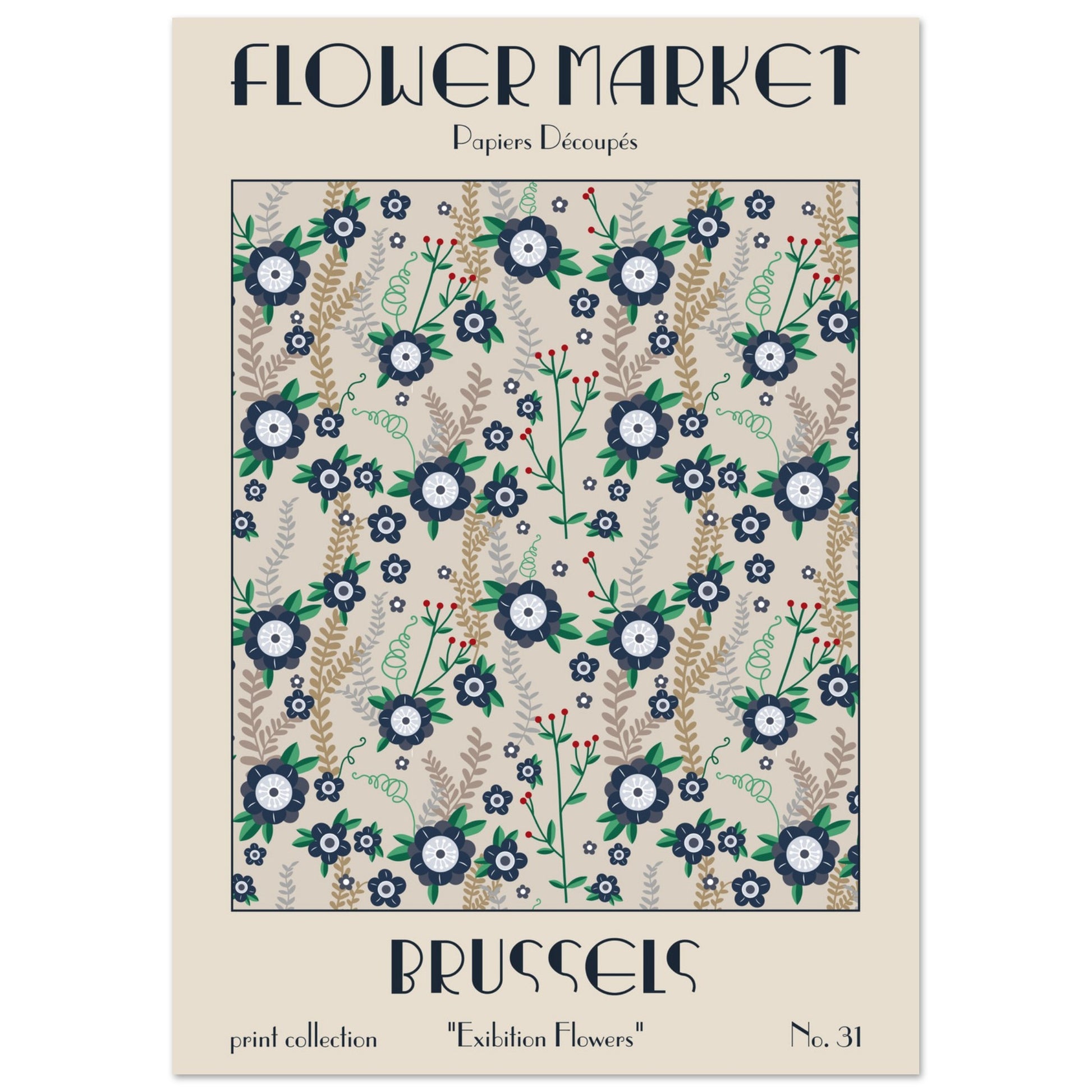 Brussels Flower Market exhibition art print