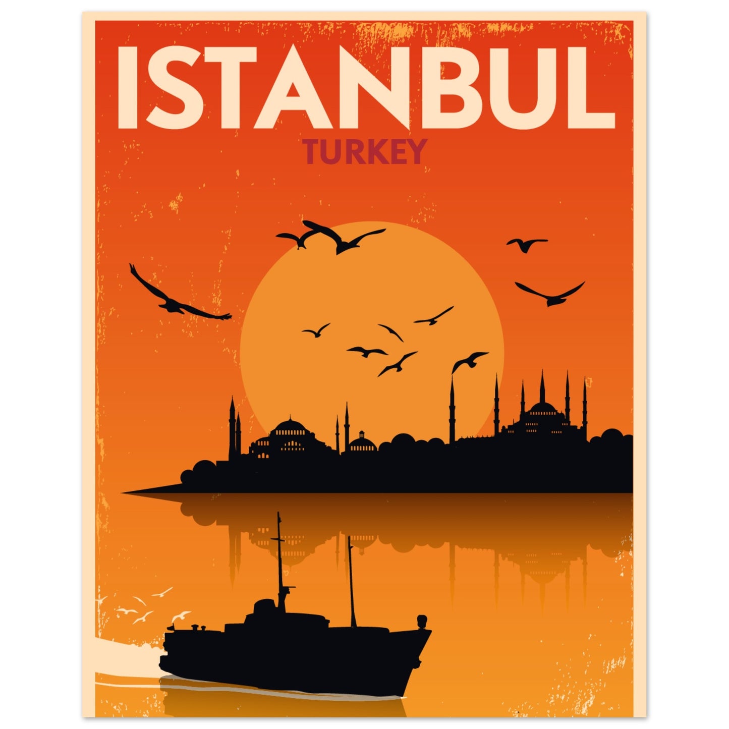 Istanbul City Art Print - Vintage Aesthetic