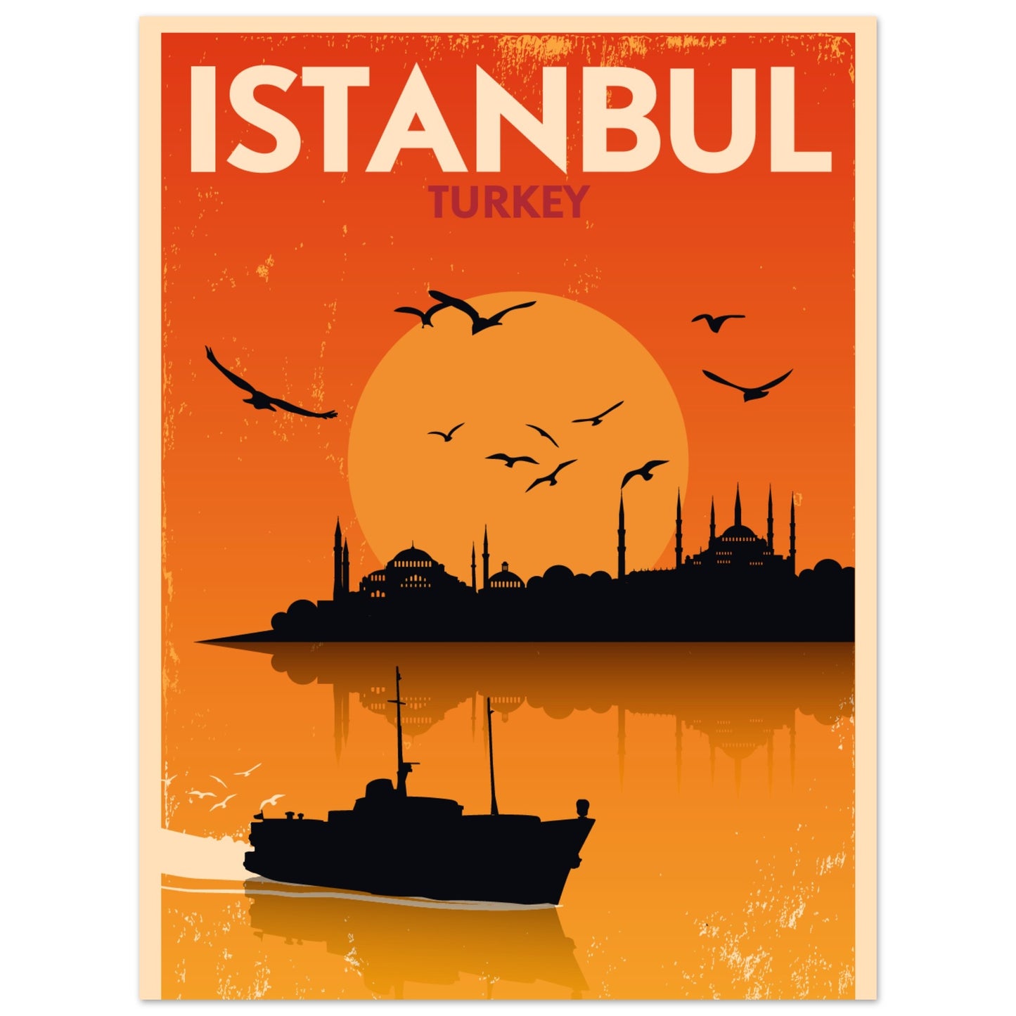 Istanbul City Art Print - Vintage Aesthetic