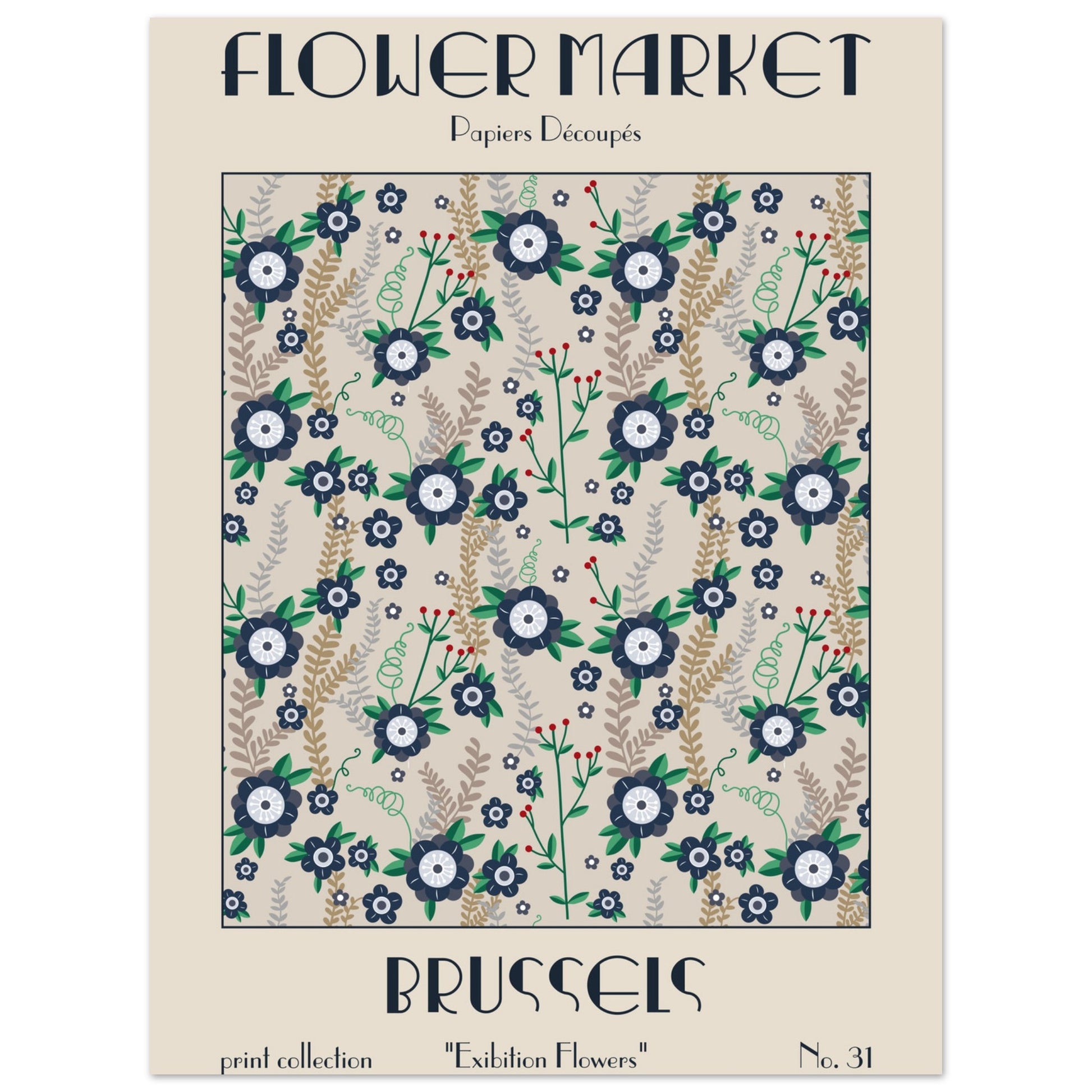 Brussels Flower Market exhibition art print