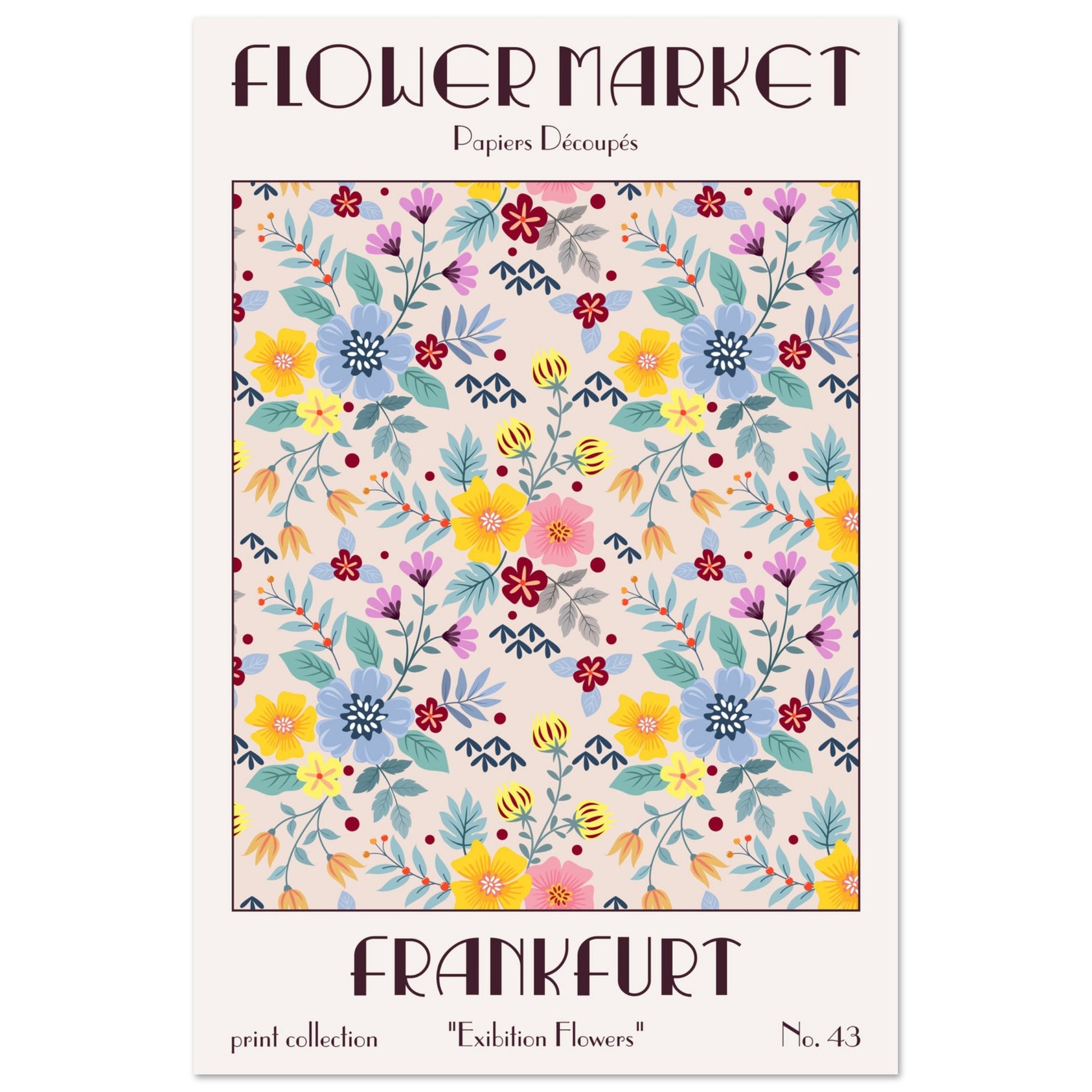 Frankfurt Flower Market Exhibition art print featuring vibrant blooms