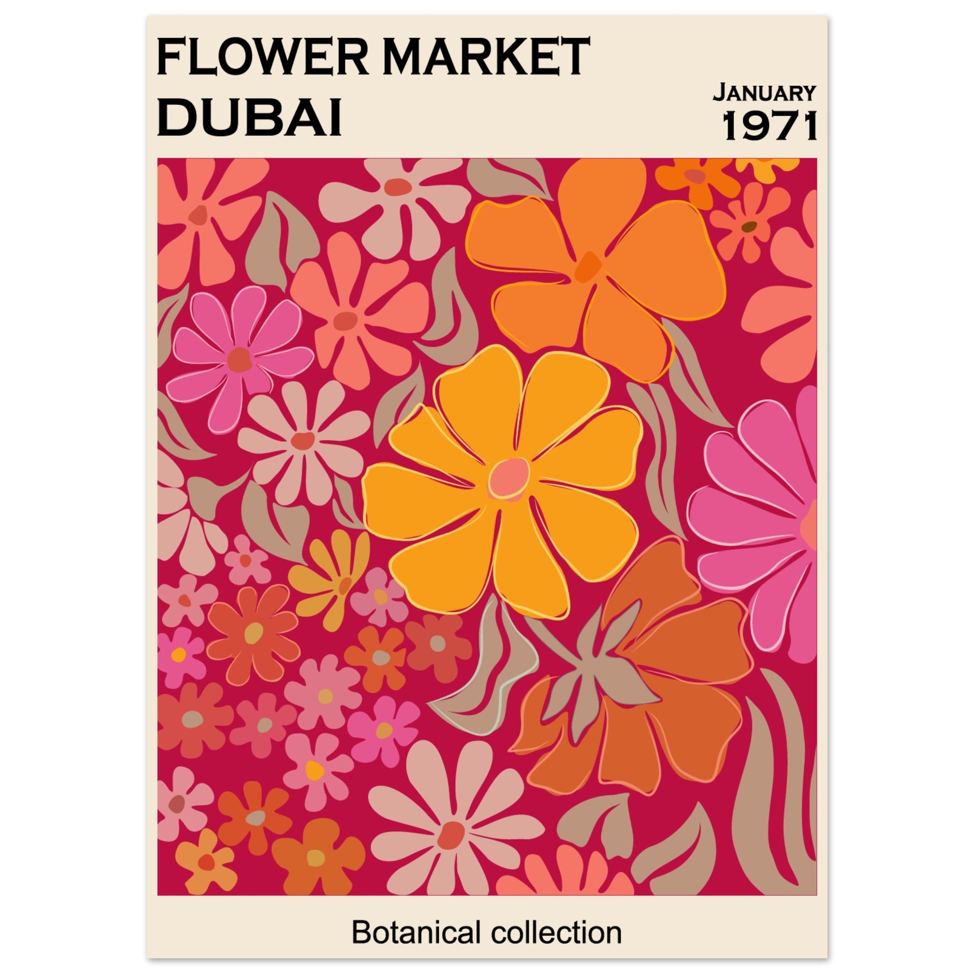 Dubai Flower Market Botanical Collection art print featuring opulent blooms